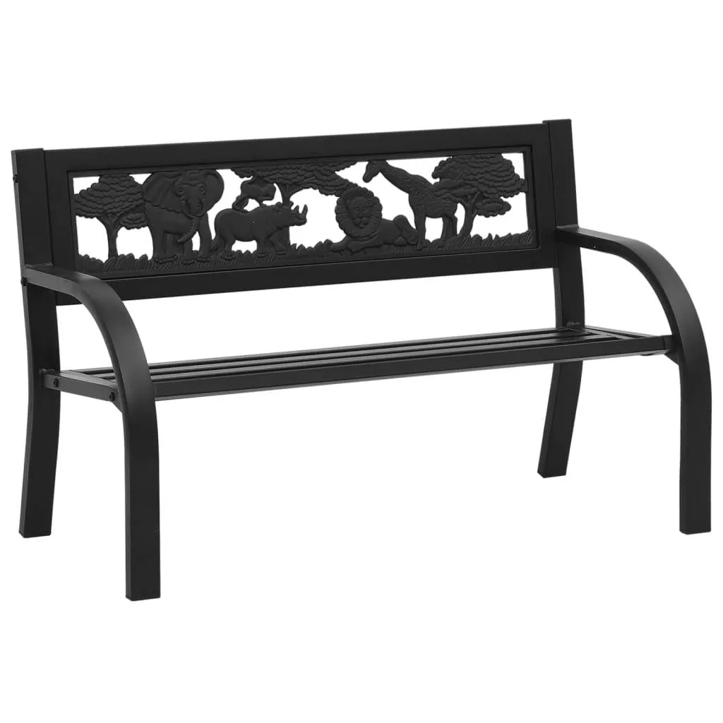 Kinder-Sitzbank aus Stahl Schwarz 86 x 41 x 53 cm