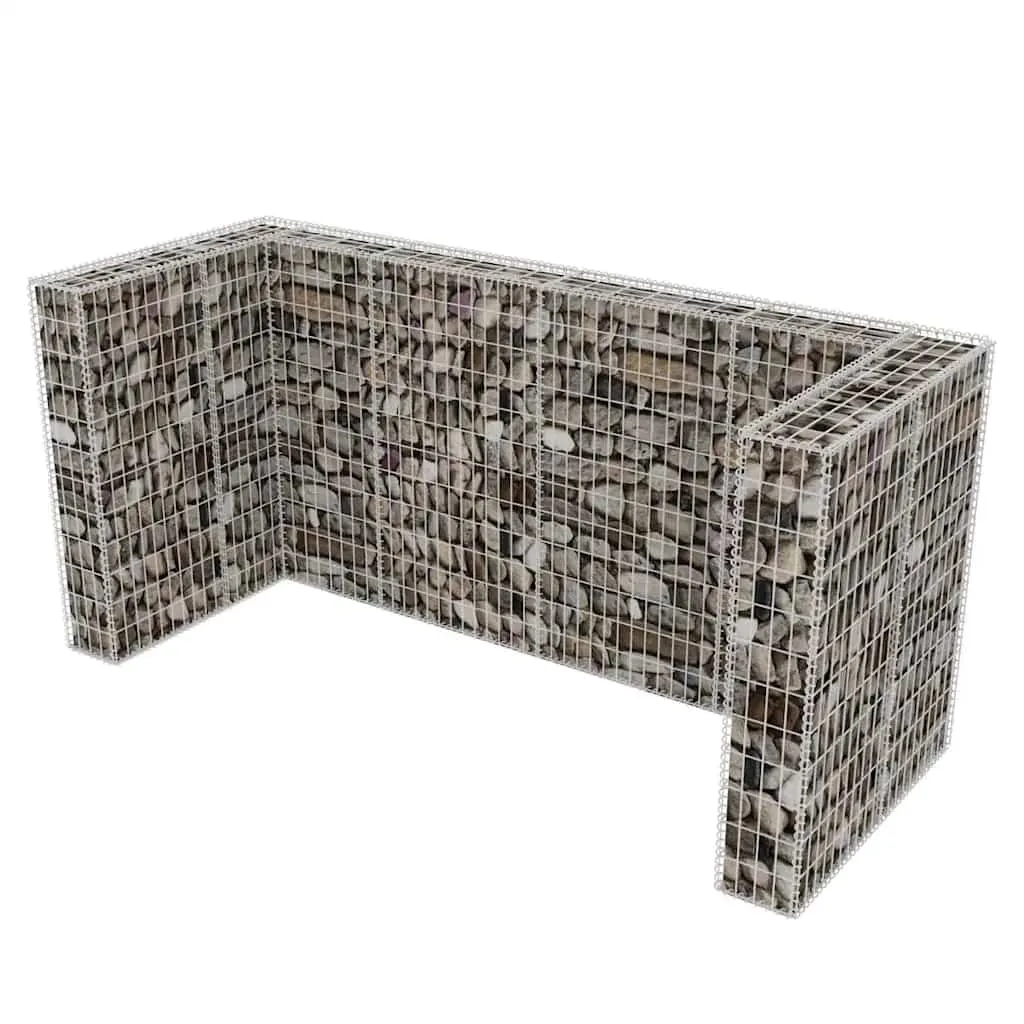 Gabionen-Mülltonnenverkleidung 250x100x120 cm Silber