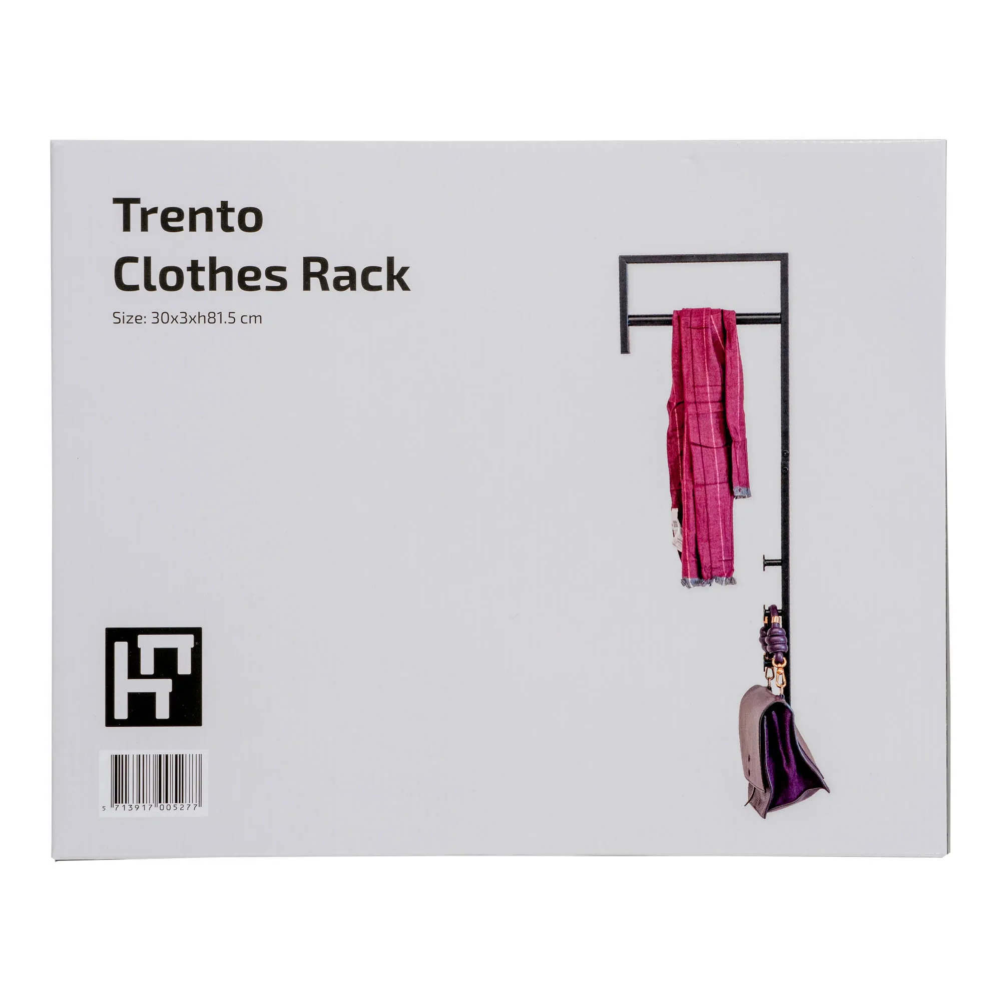 tinkaro Garderobenstativ Trento Metall 3x30x82 cm Schwarz