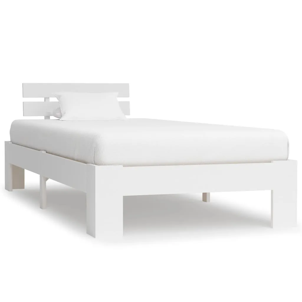 Massivholz Bettrahmen Weiß 213 x 95 x 66 cm für 90 x 200 cm Matratze