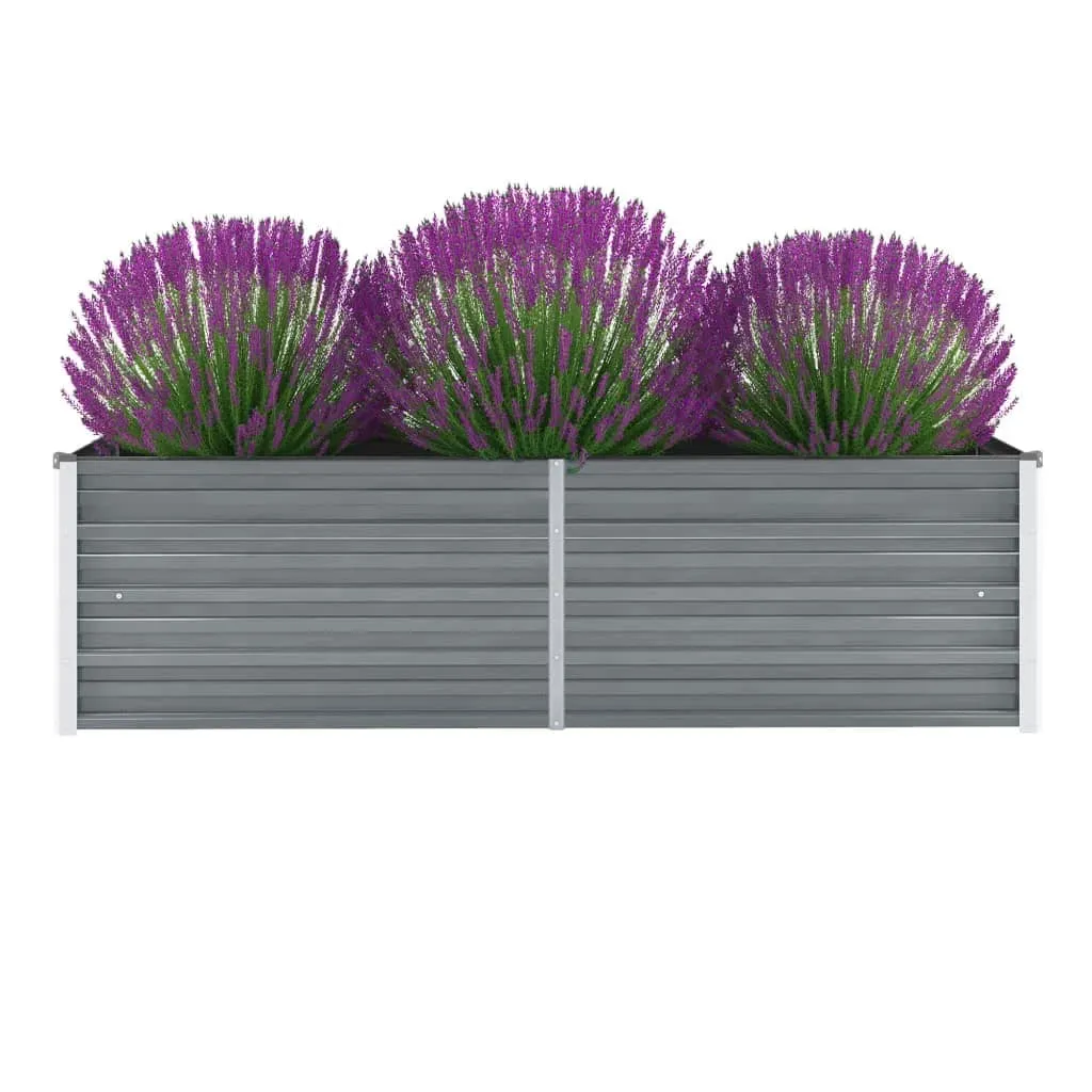 Elegantes Hochbeet aus verzinktem Stahl 160x40x45 cm Grau