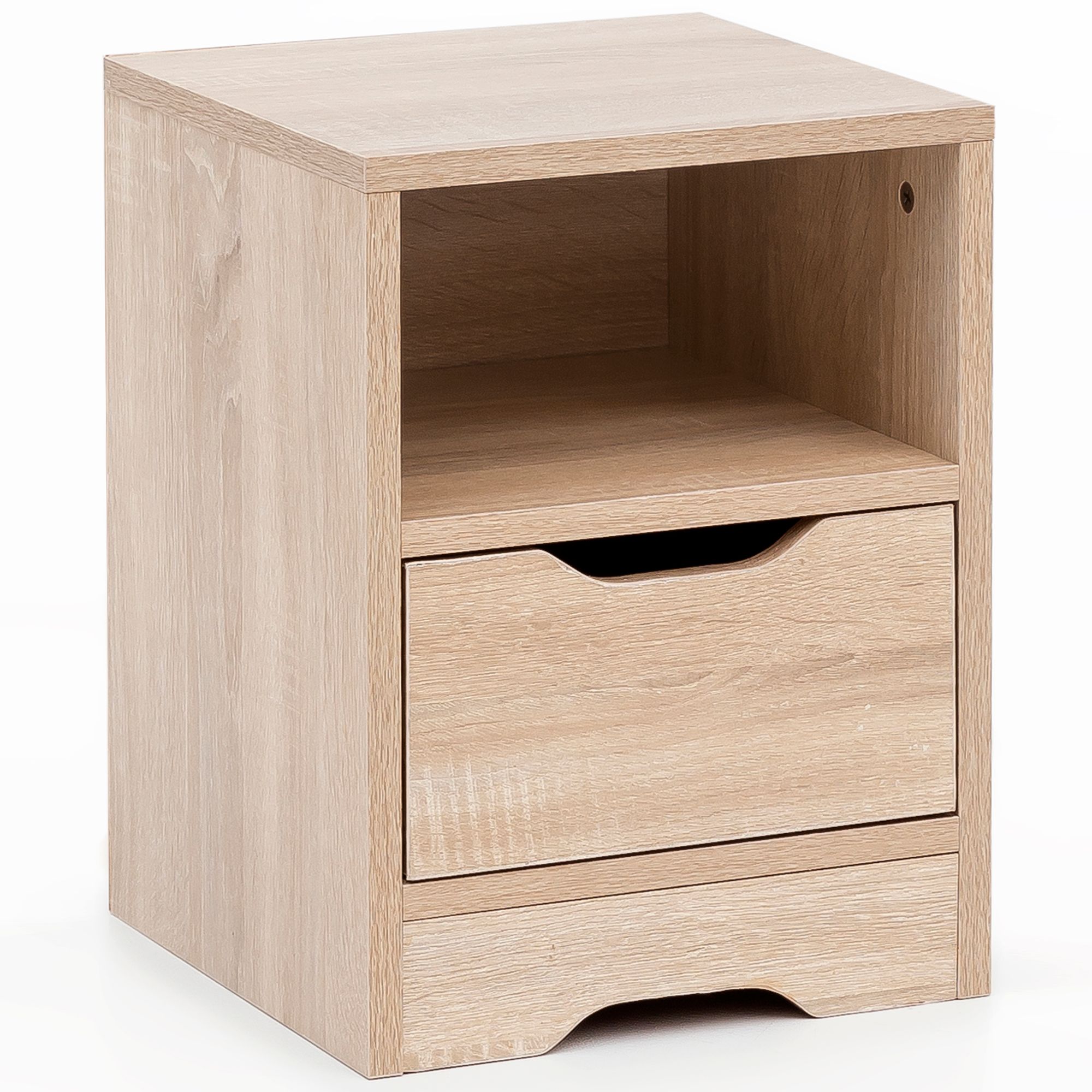 tinkaro Nachtkonsole eckig GRETHE Holz-Sonoma Nachtkommode Braun
