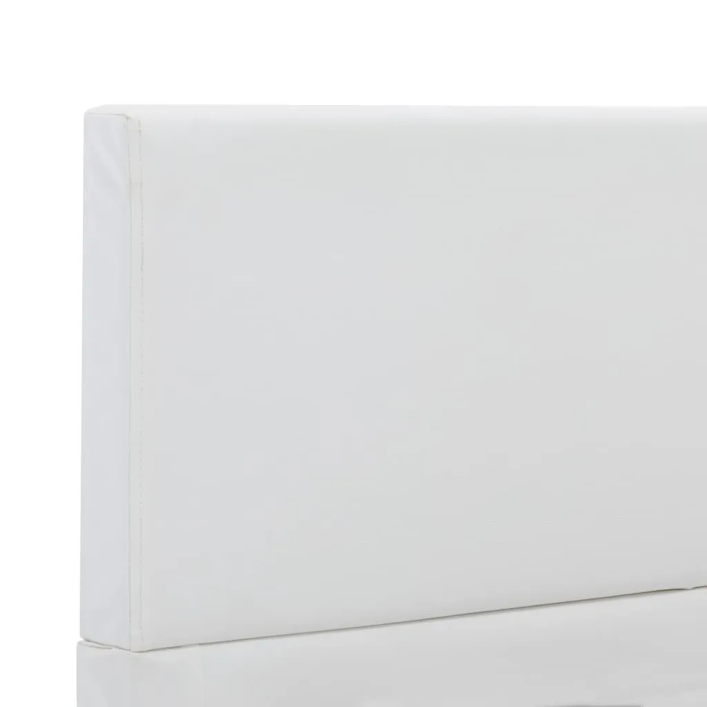 Eleganter weißer Bettrahmen aus MDF mit Kunstleder, 210x94x65 cm