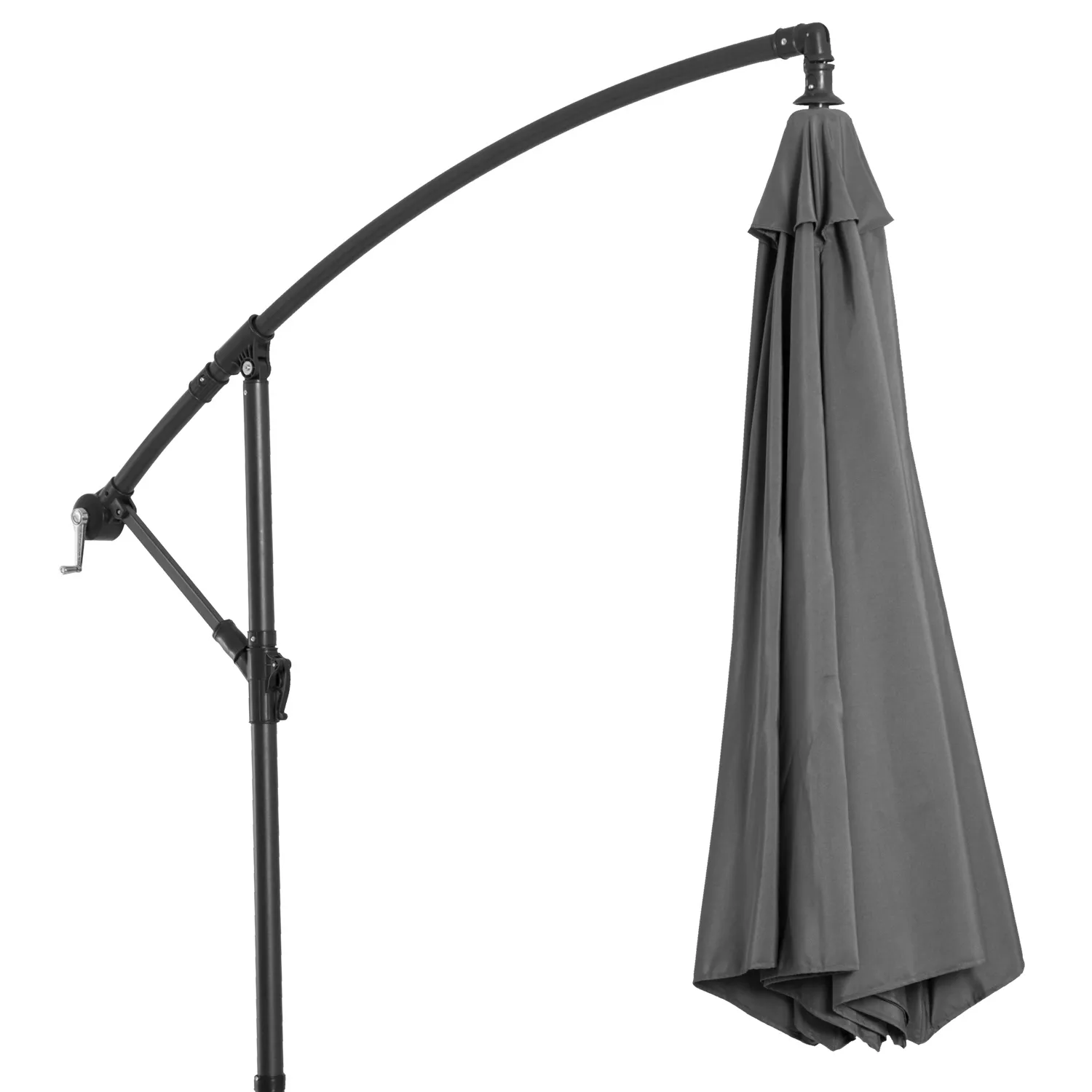 Ampelschirm Ø2,95m x 2,45m Grau für Garten und Terrasse