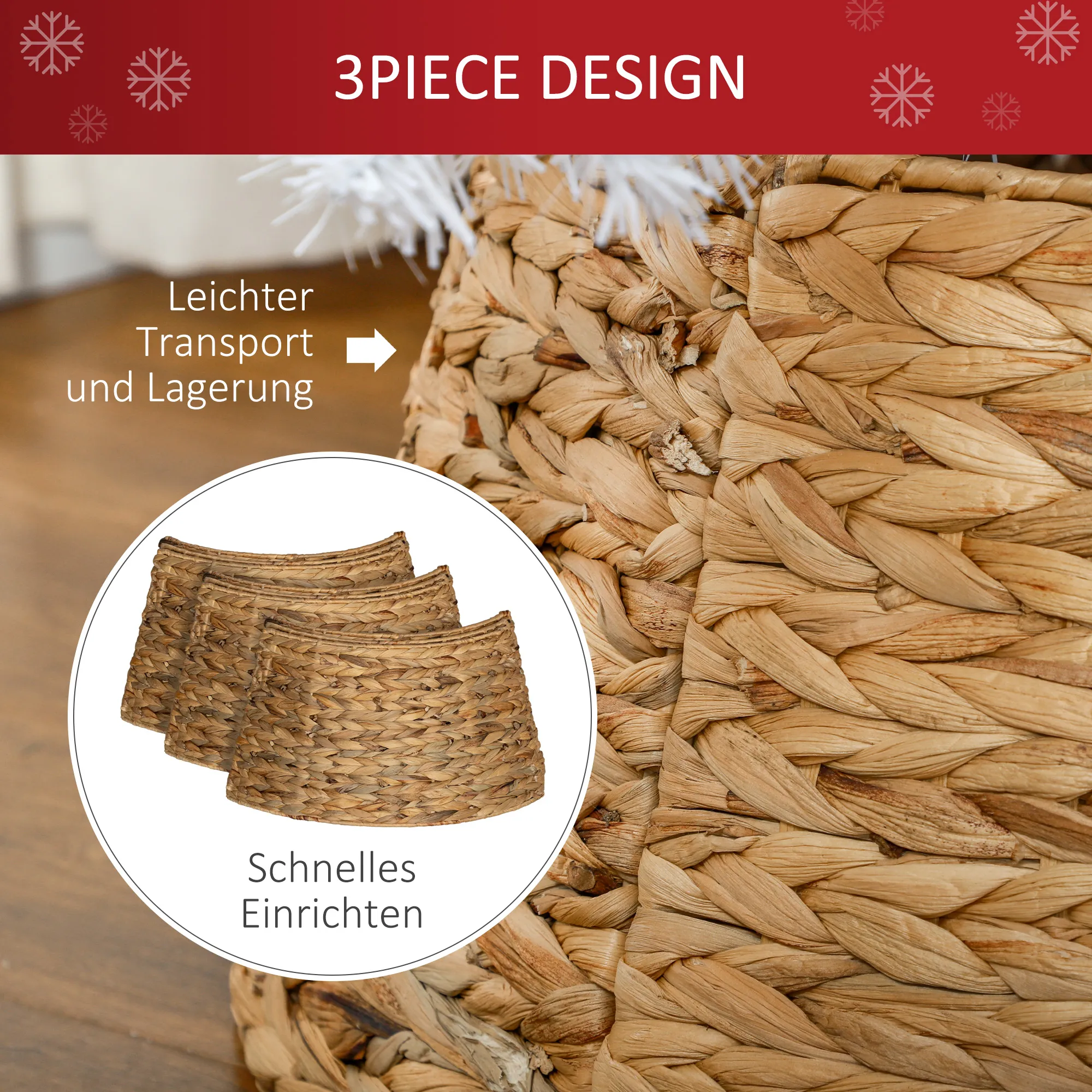 Weihnachtsbaum-Ständerverkleidung Wasserhyazinthe Ø60 x 28 cm