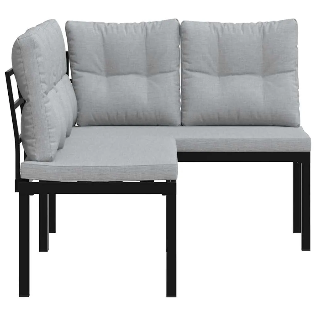 Gartenbank Schwarz 118 x 63 x 78 cm mit Kissen