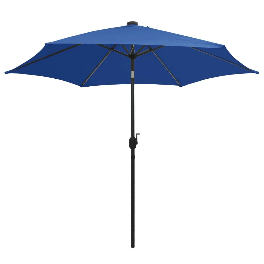 Sonnenschirm Azurblau 300 x 240 cm mit LED und Kurbel