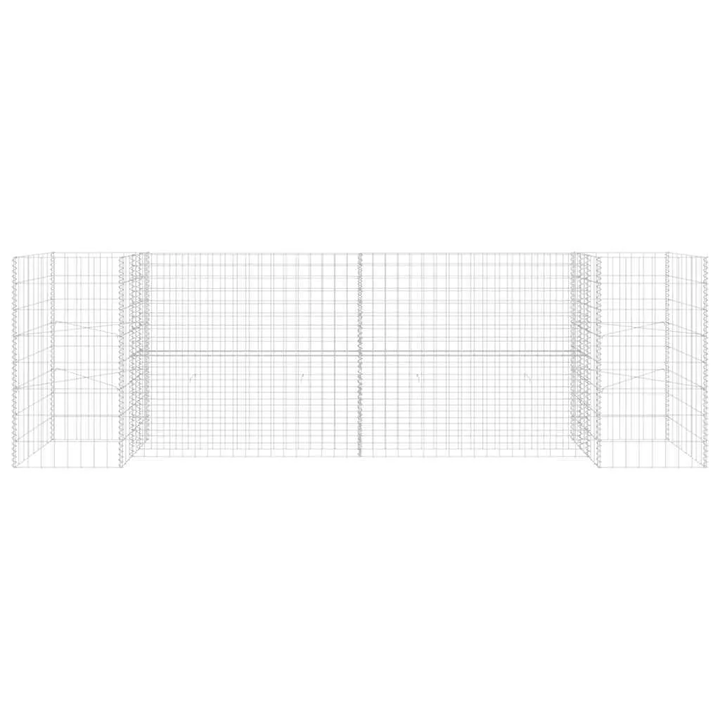 Gabionen-Pflanzgefäß 260x40x80 cm Silber aus Stahldraht