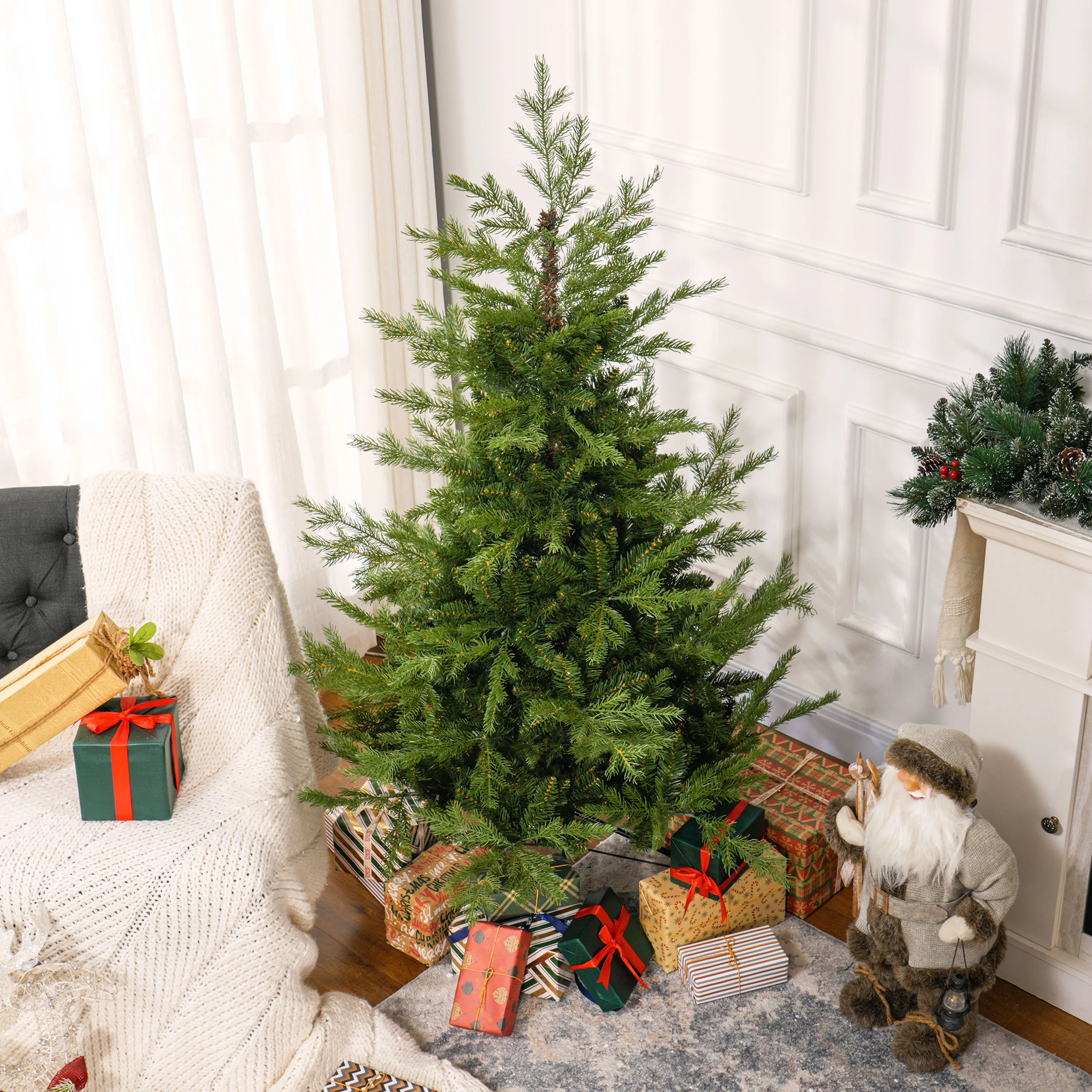 Kunsttanne Weihnachtsbaum realistisch Kunststoff, 150 cm, Grün