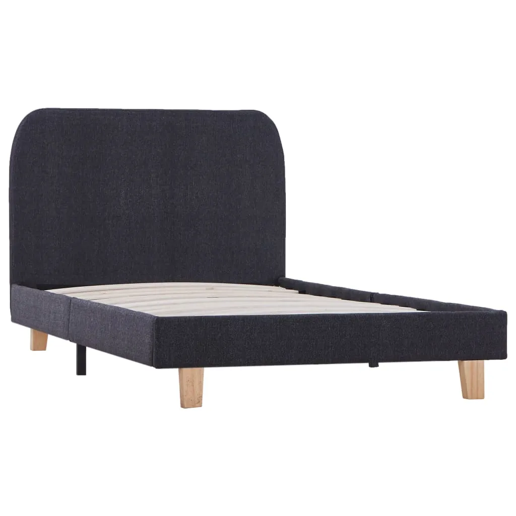Bettgestell Dunkelgrau Stoff 90x200 cm