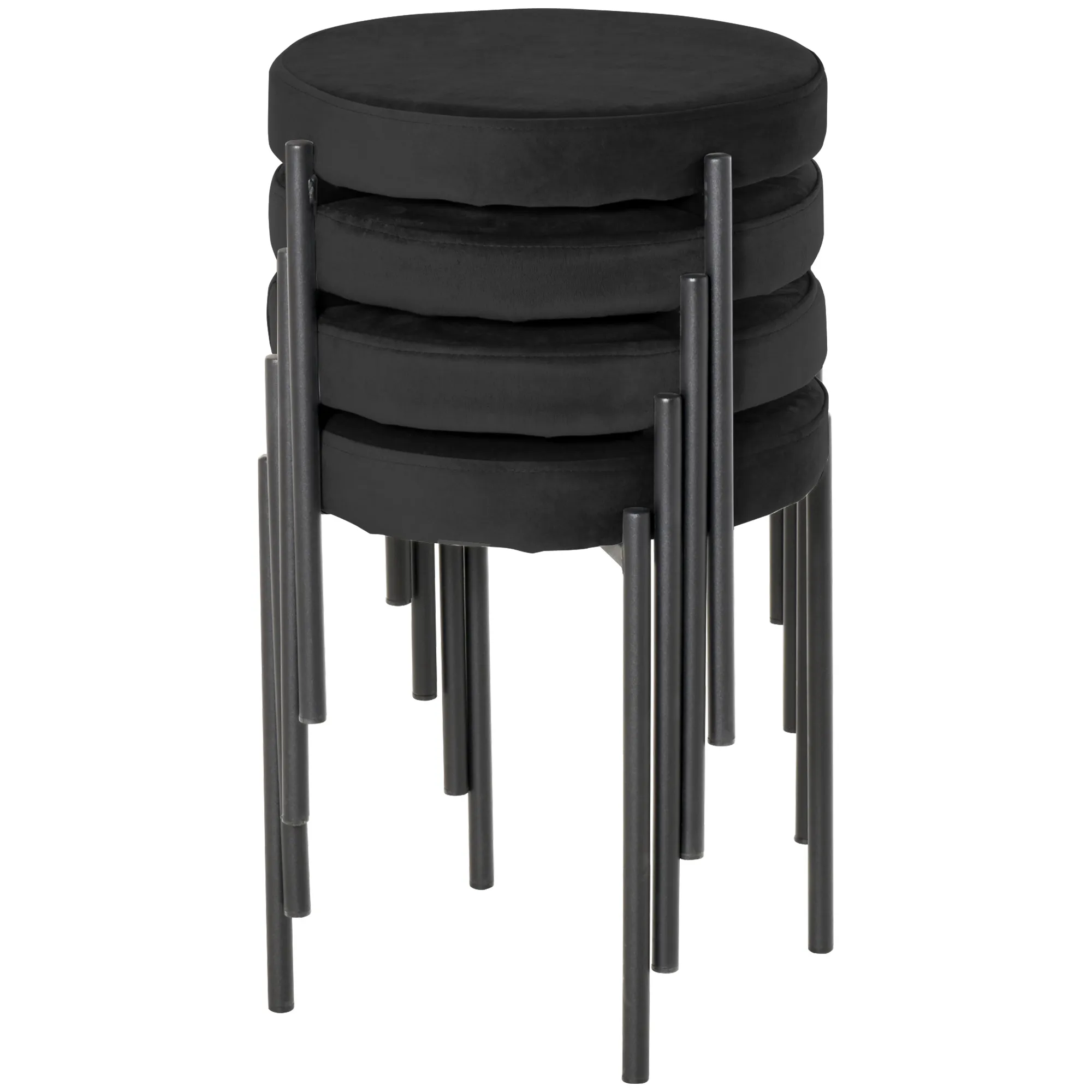 Stapelbare Küchenhocker Schwarz 41,5B x 41,5T x 46H cm