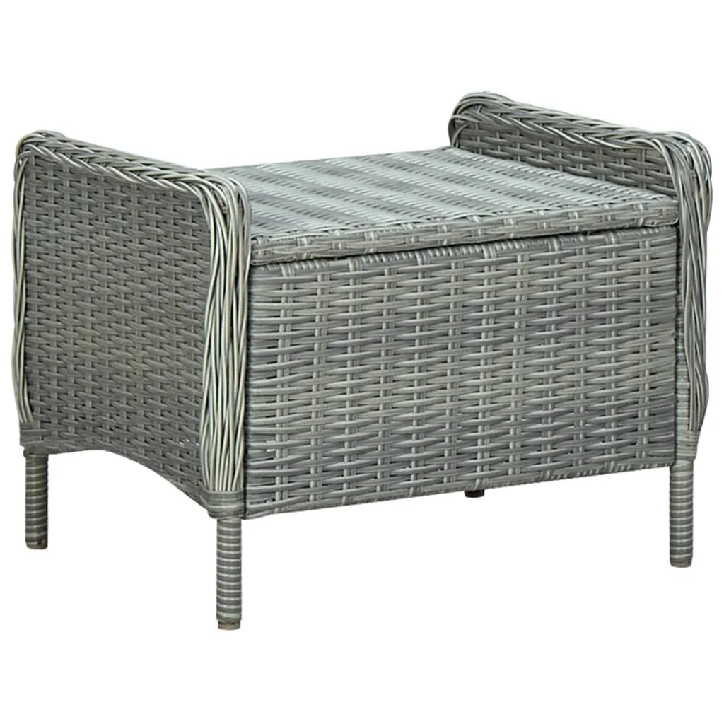Gartensessel Hellgrau aus rundem PE-Rattan 57x88x100 cm