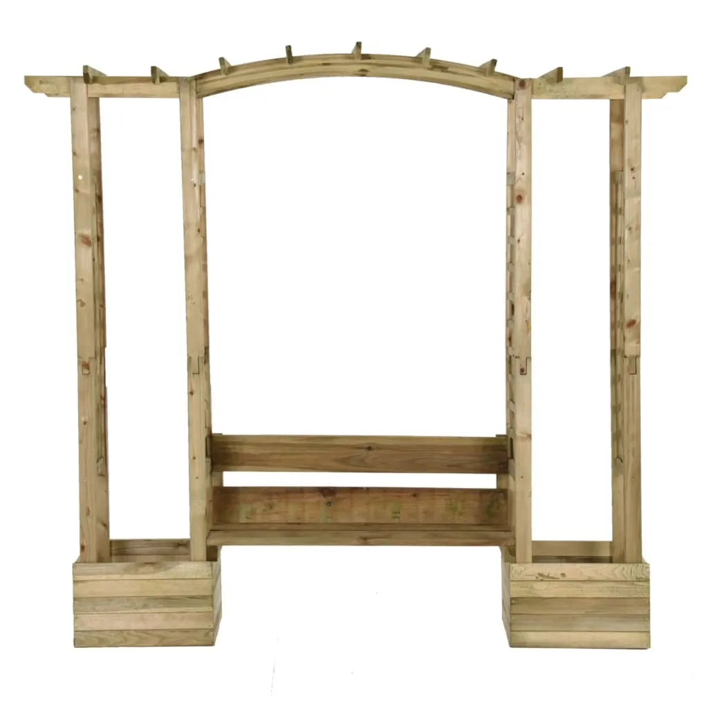 Garten-Pergola mit Bank & Pflanzkübeln Kiefernholz Imprägniert