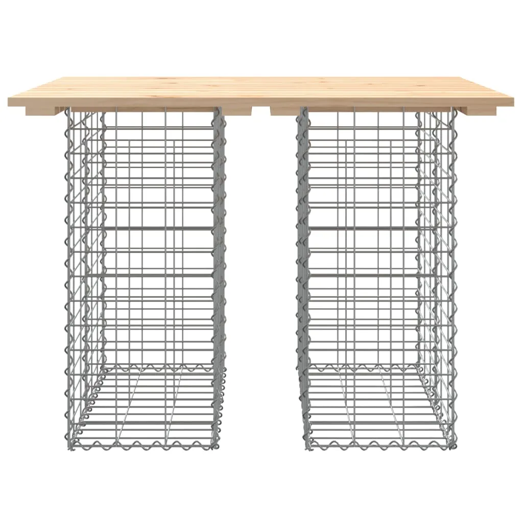 Gartentisch aus Gabionen 100x70x72 cm Massivholz Kiefer