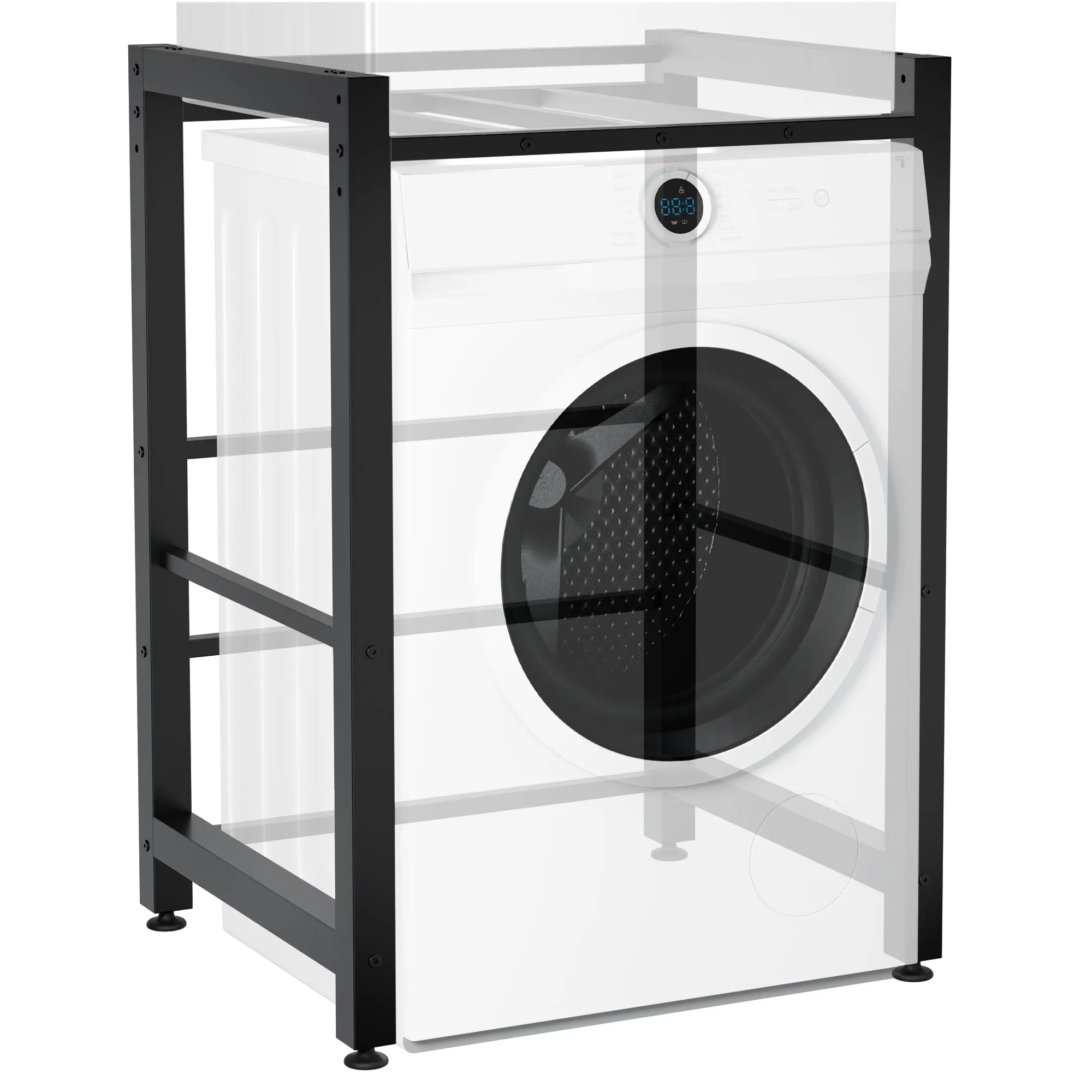 Waschmaschinenregal Medina 105x75x62 cm schwarz