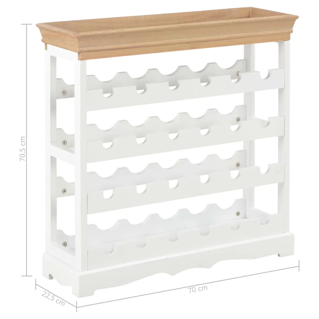 Offenes Weinregal 70 x 22,5 x 70,5 cm in Braun und Weiß aus MDF