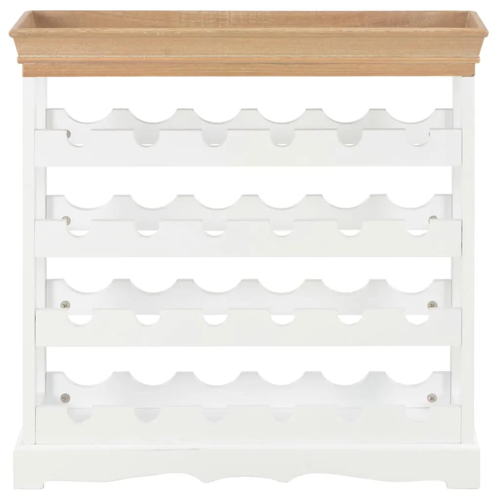 Offenes Weinregal 70 x 22,5 x 70,5 cm in Braun und Weiß aus MDF