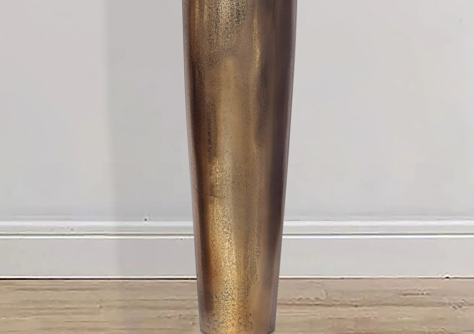 Deko Vase BOTTLE L 100 cm Aluminium Gold Blumenvase Modern Groß