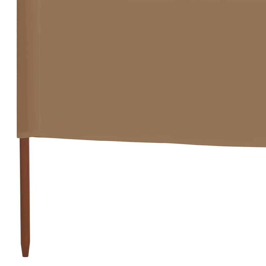 6-teiliger faltbarer Windschutz 800x80 cm in Taupe