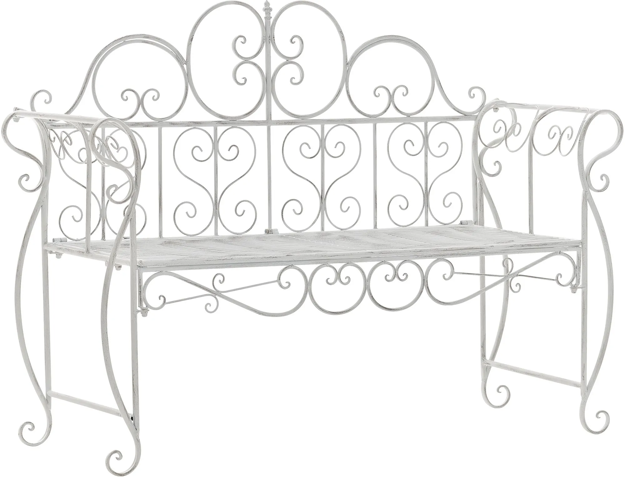Gartenbank Minna 128x46x94 cm antik weiß
