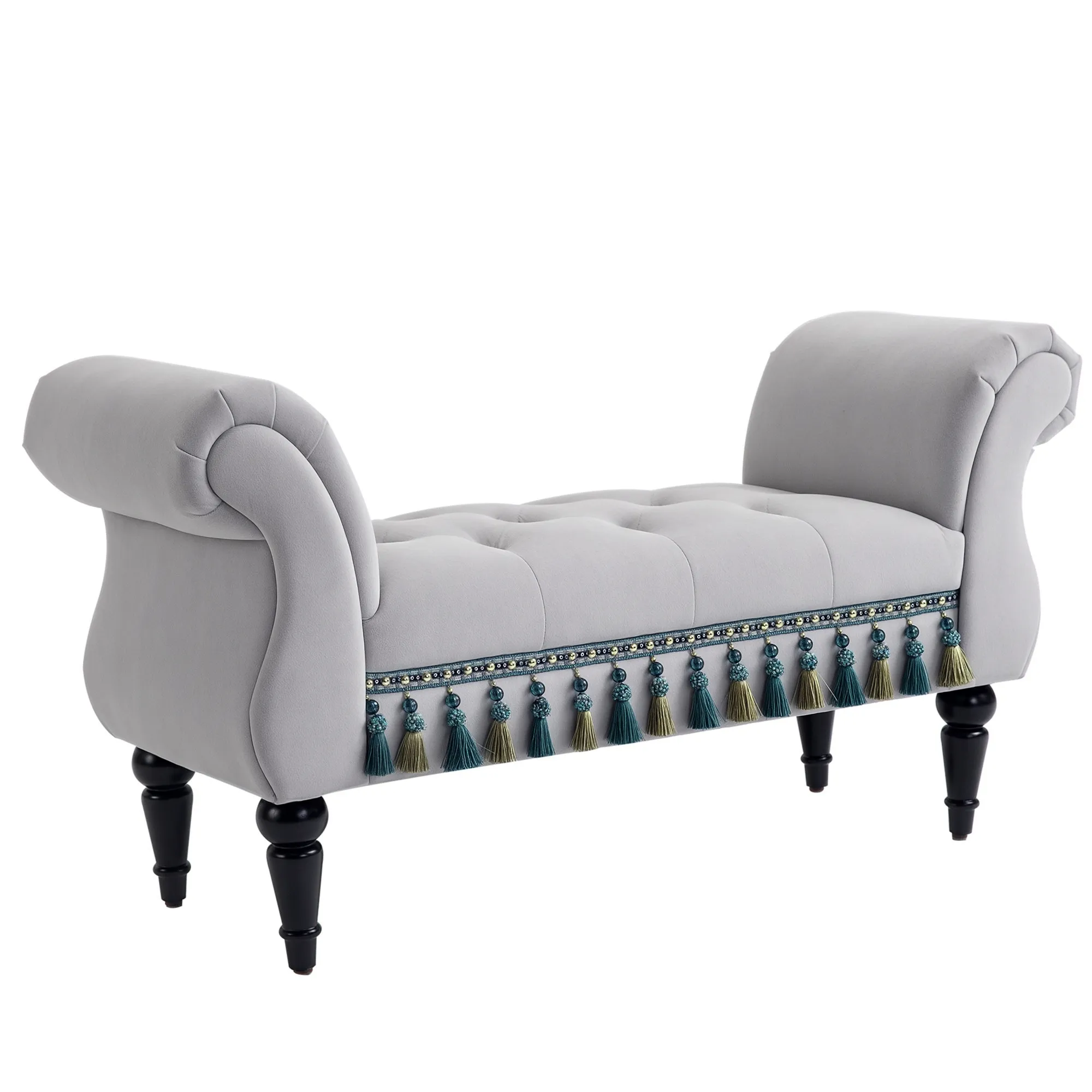 Stilvolle Sitzbank 117x40x58 cm in Hellgrau