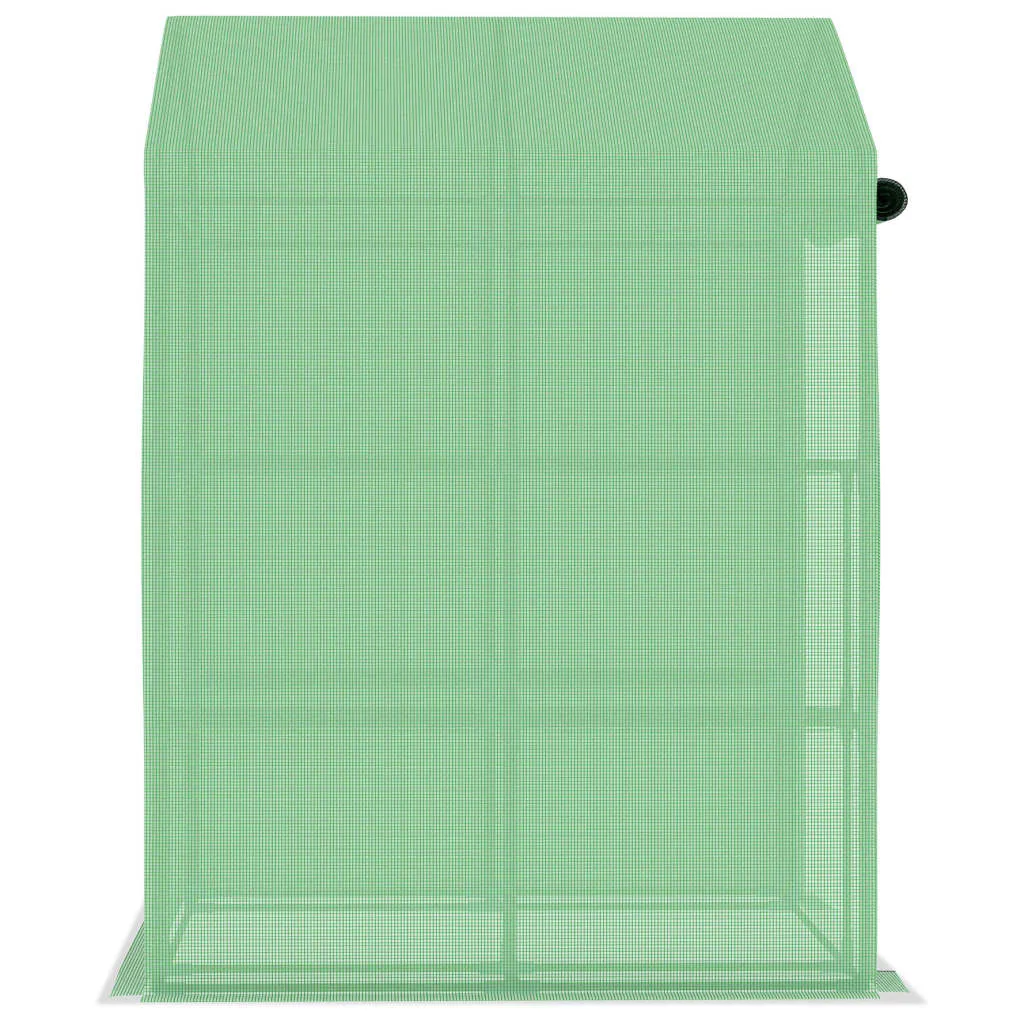 Gewächshaus 143x143x195 cm Grün mit Stahlrahmen und PE-Netzgewebe