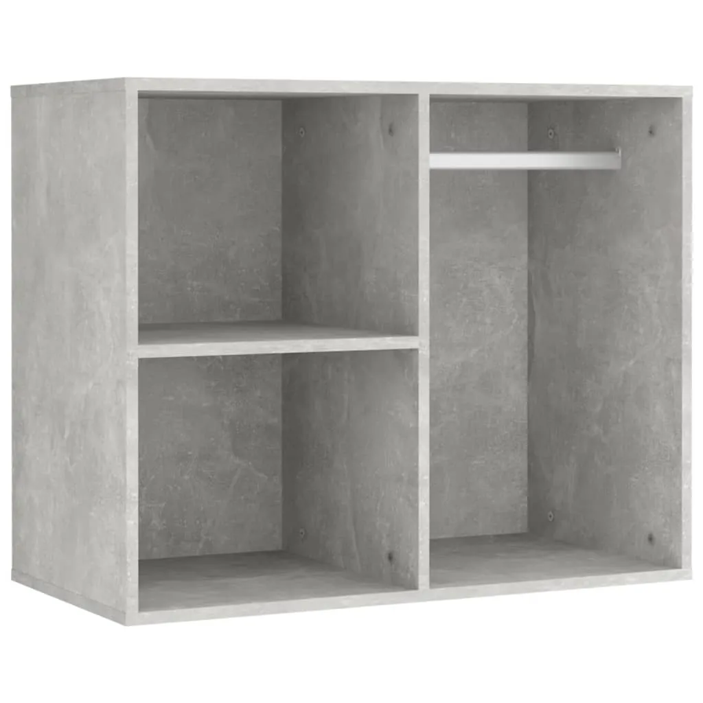 LED-Schminktisch Betongrau 60x40x140 cm mit 2 Schränken aus Holzwerkstoff