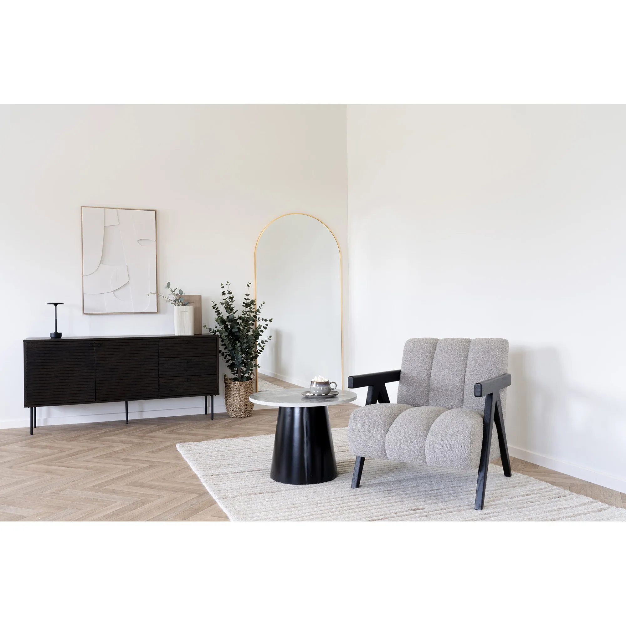 tinkaro Sideboard Kyoto Eichenfurnier, Melamin, MDF, Stahl -