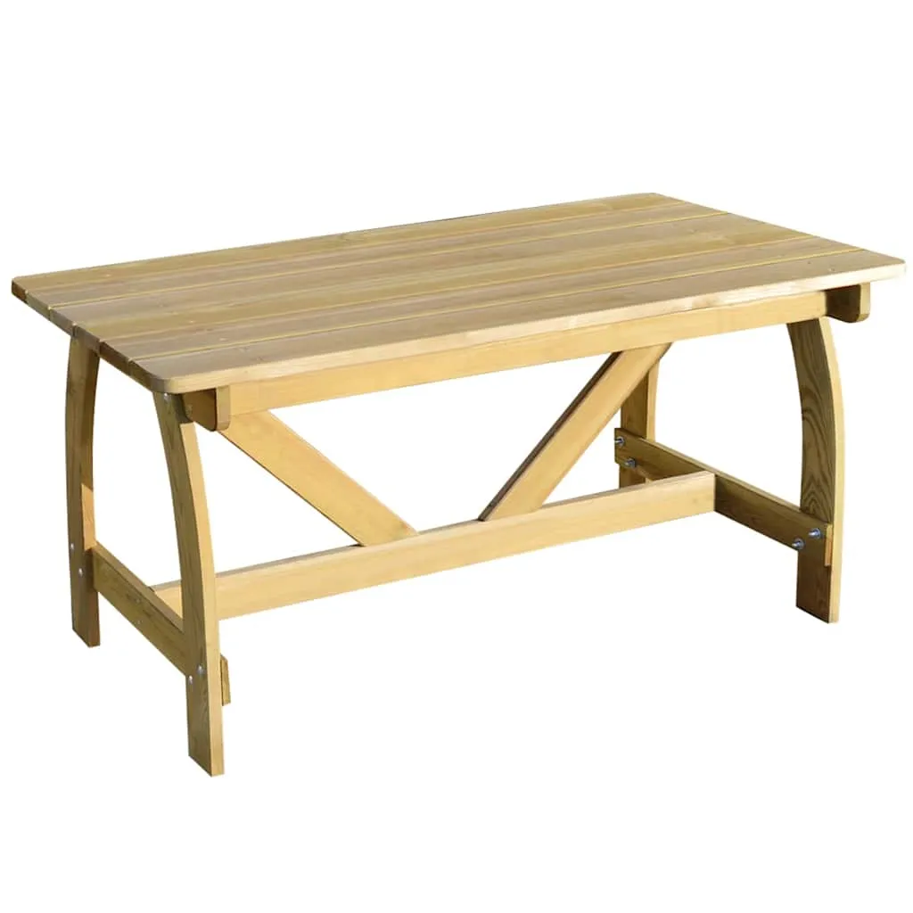 Gartentisch aus grün imprägniertem Massivholz 150x74x75 cm