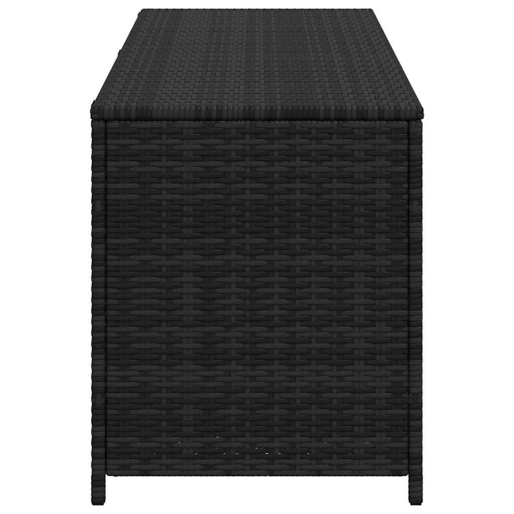Gartenbox Schwarz 150 x 50 x 60 cm aus Poly-Rattan
