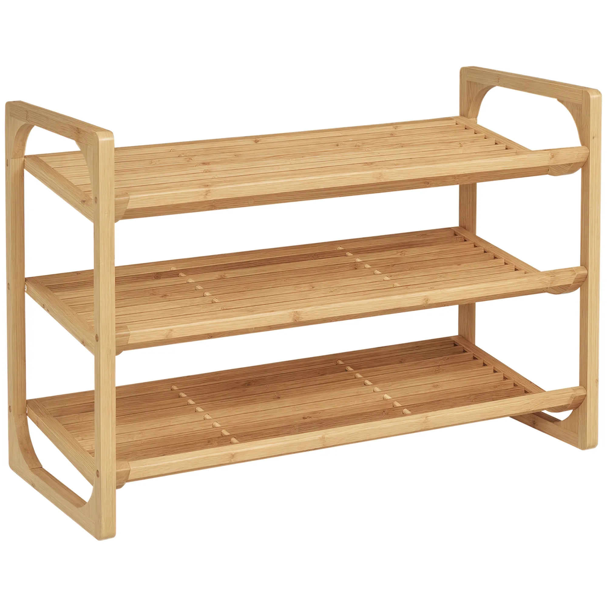 Schuhregal aus Bambus 76B x 33T x 51H cm - Naturholz