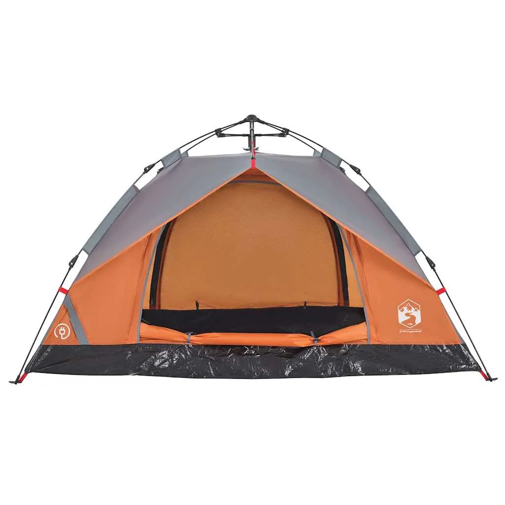 Campingzelt Kuppel 210x200x135 cm Grau und Orange