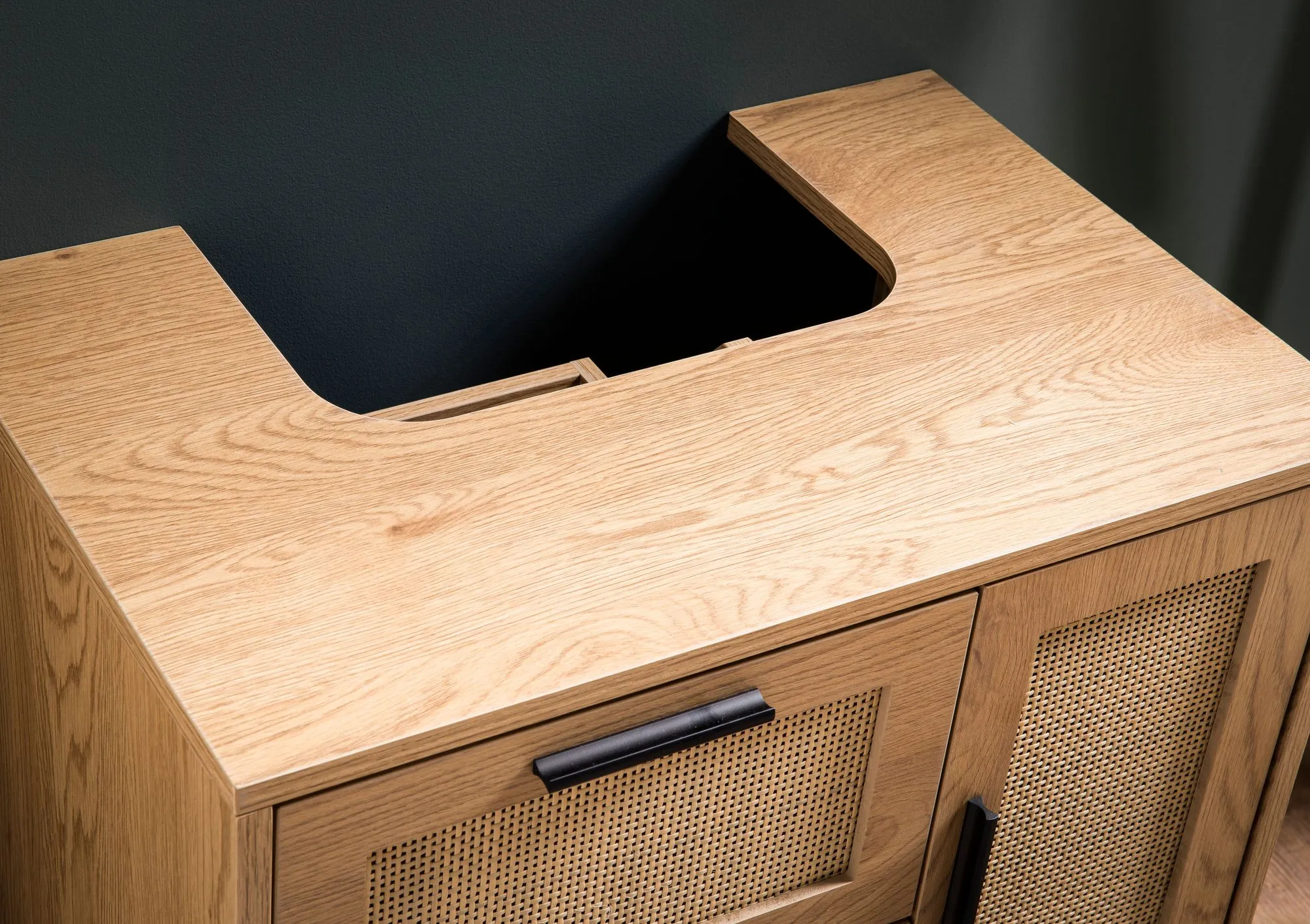 Waschbeckenunterschrank Eiche-Optik 60x60x40 cm mit Tür und Schubladen