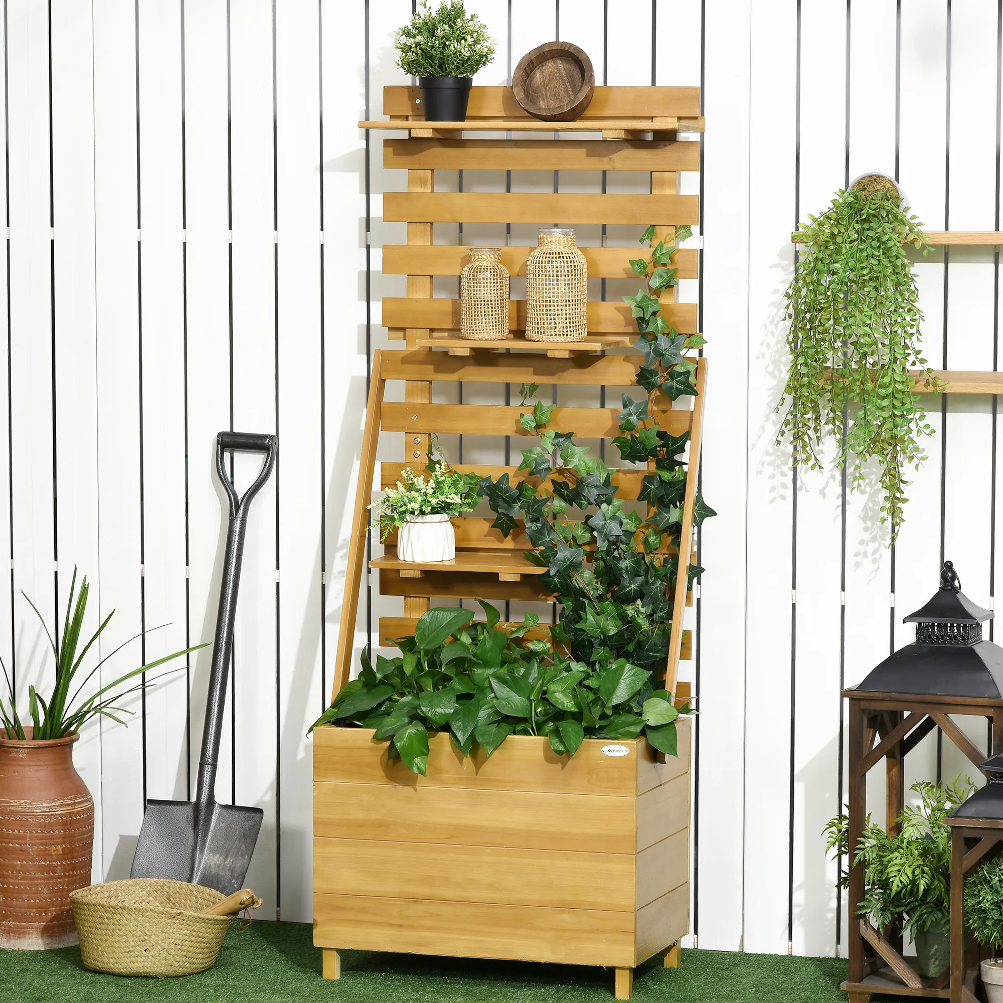 Hochbeet aus Massivholz, Braun 63 B x 39 T x 160 H cm