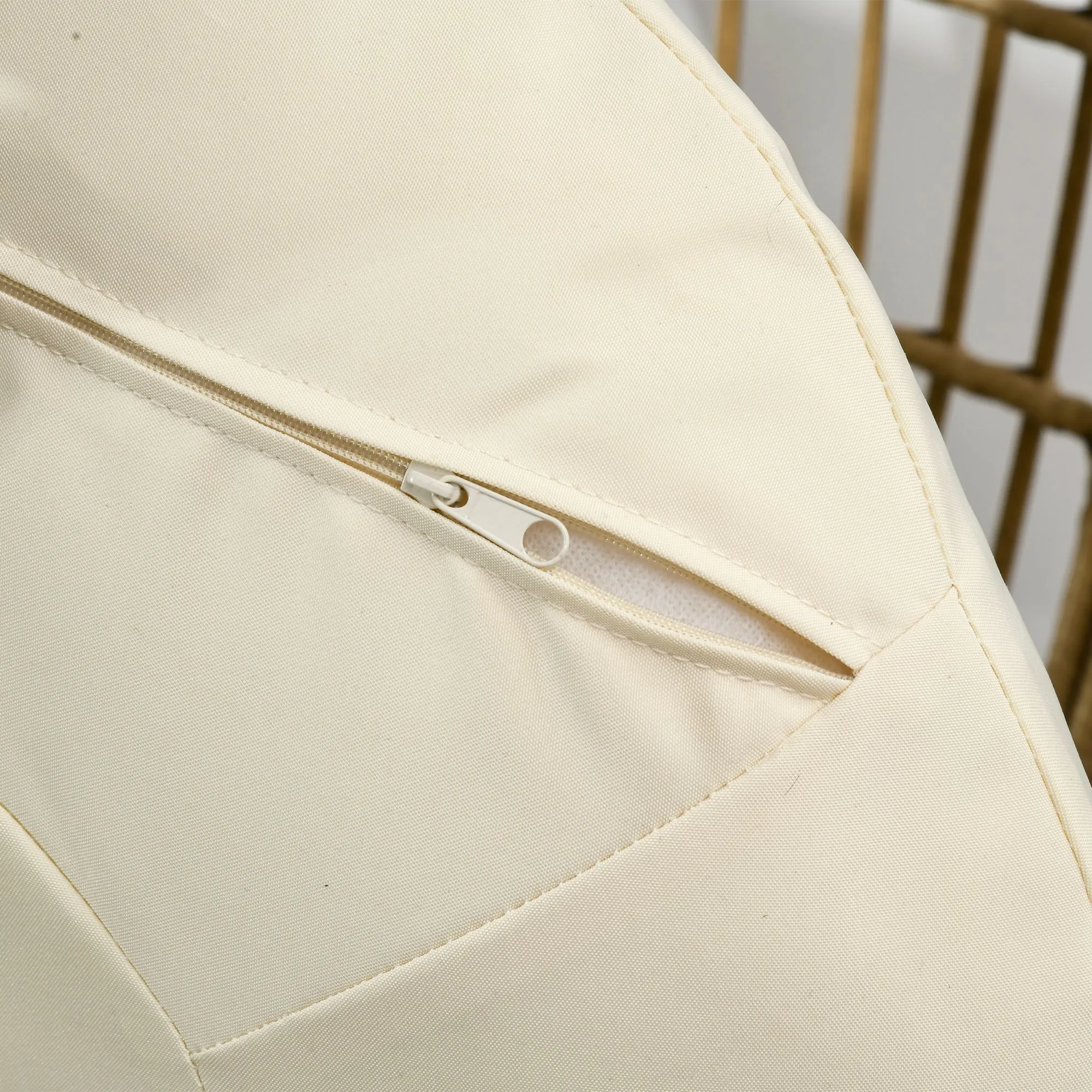 Korbstuhl Khaki-Beige 105L x 90B x 148H cm