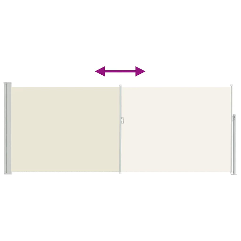 Einziehbare Garten-Seitenmarkise 300x120 cm in Grüngrau und Cremeweiß