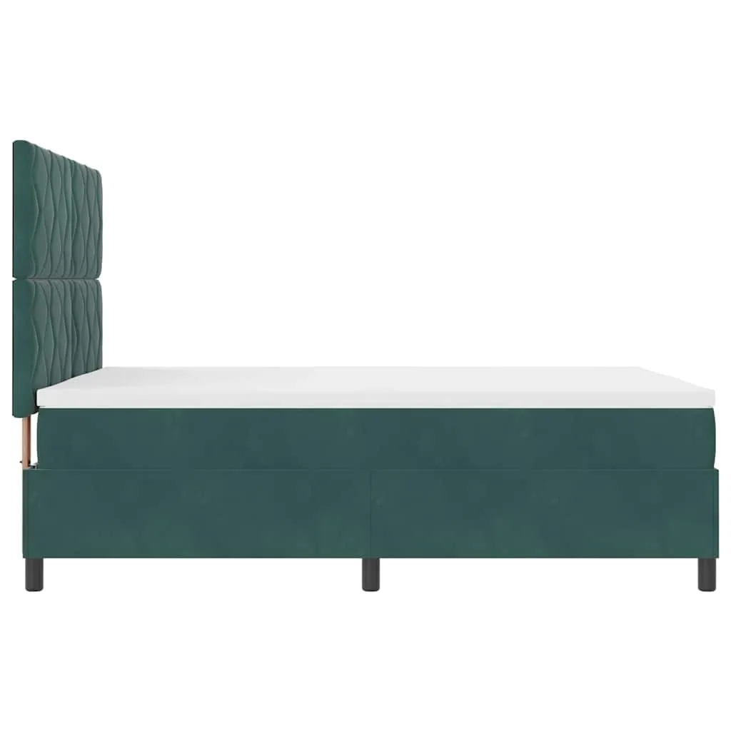Boxspringbett 140x190 cm Kiefernholz Dunkelgrün verstellbares Kopfteil