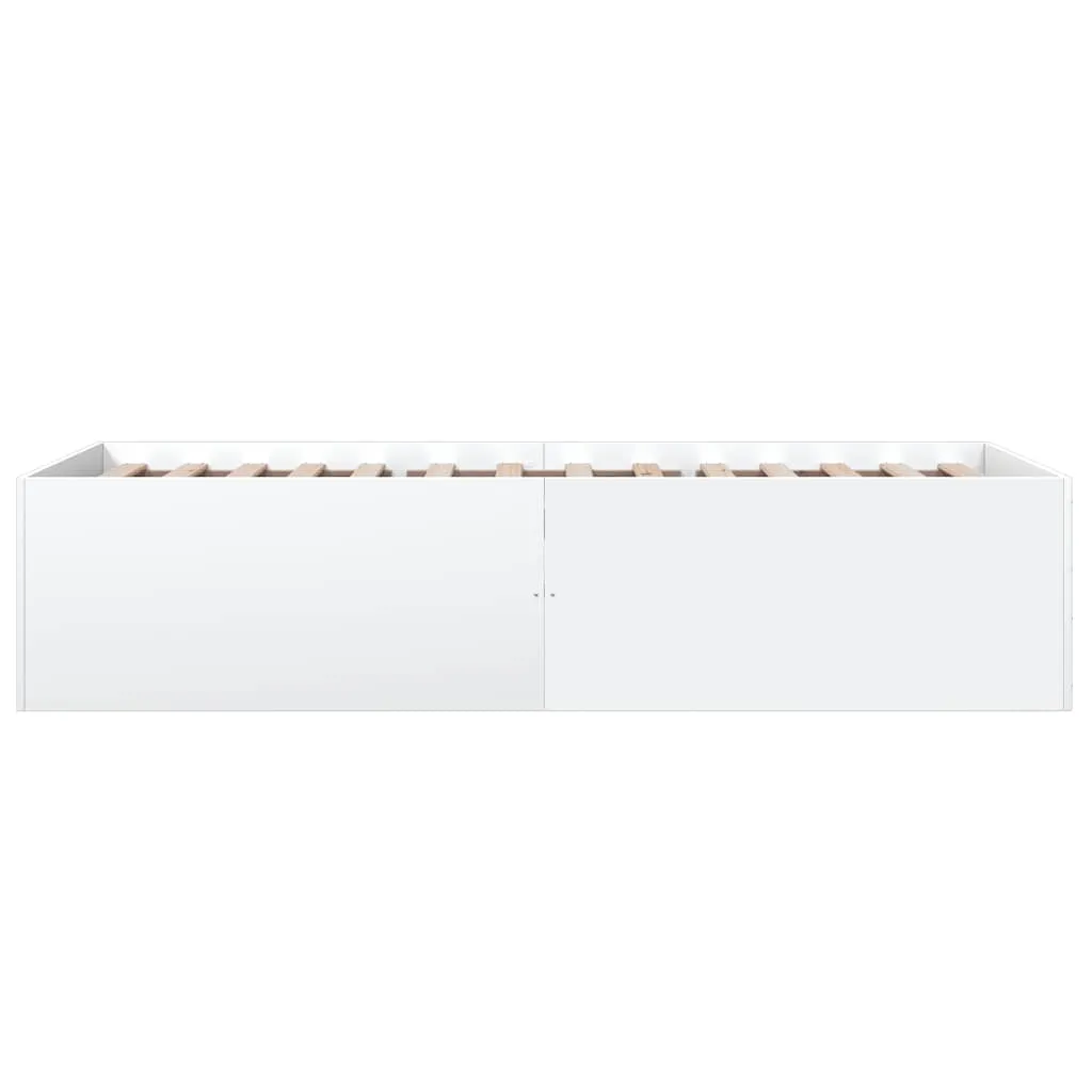 Bett Weiß 193 x 93 x 45 cm mit Holzwerkstoff und Latten