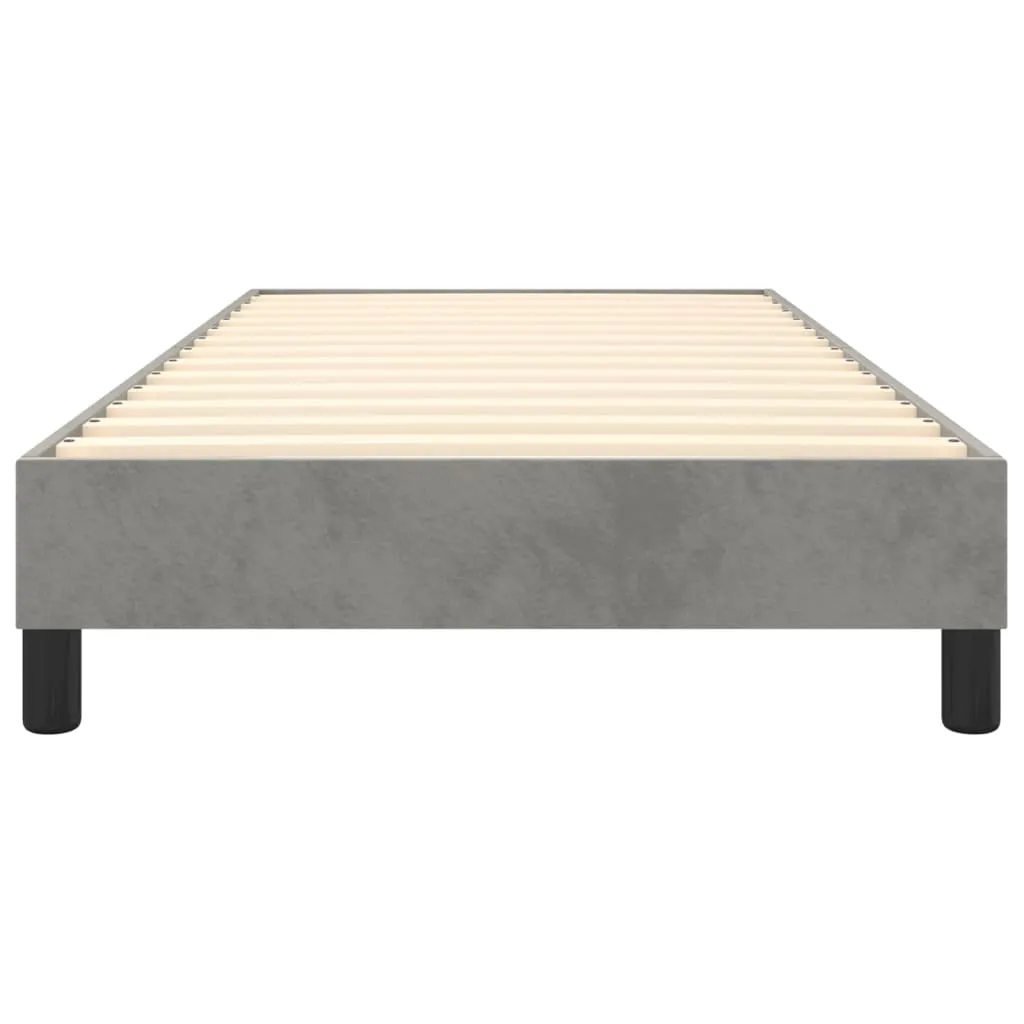 Boxspring-Bettrahmen Hellgrau 203x80x25 cm Samt, Massivholz