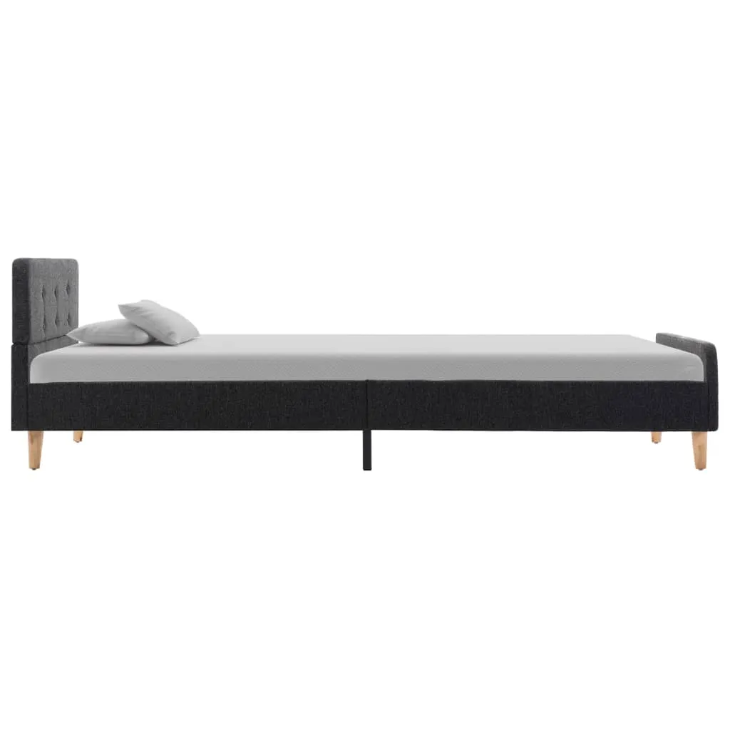 Klassischer Bettrahmen Dunkelgrau 208x94x63 cm Massivholzgestell