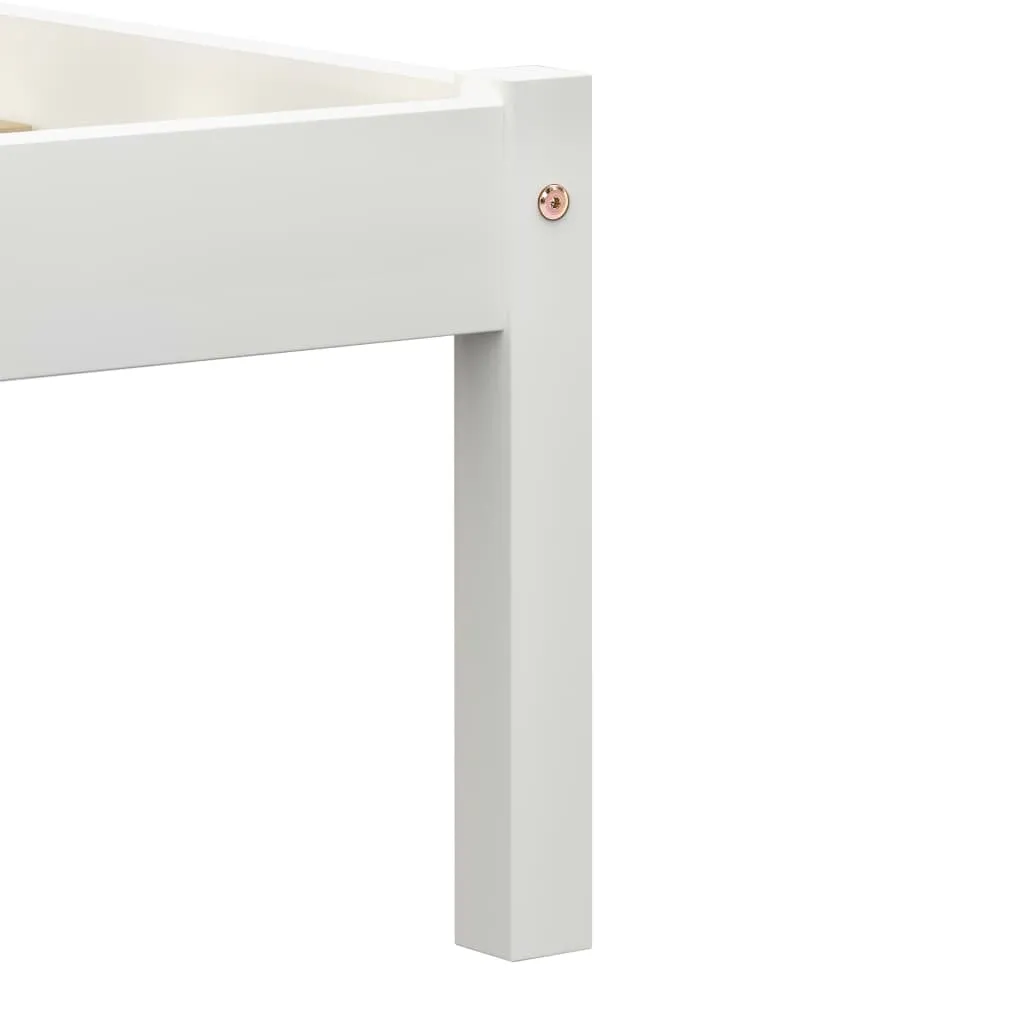 Massivholz-Bettrahmen Weiß 206 x 96 x 50 cm für 90 x 200 cm Matratze