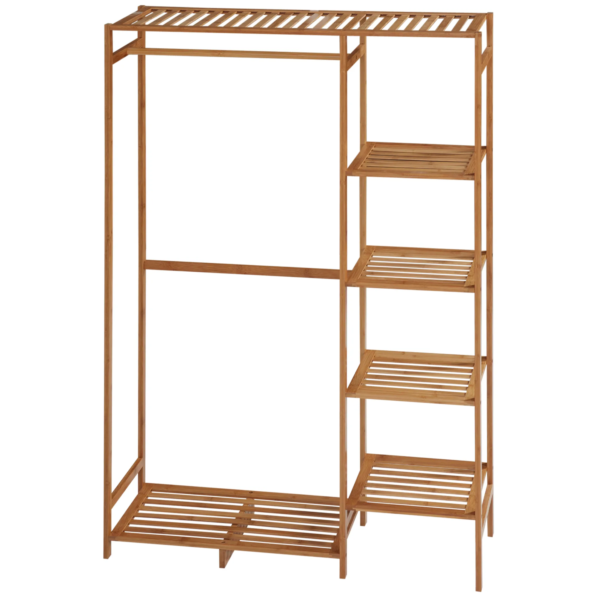 Bambus-Kleiderständer 90L x 30B x 145H cm Naturholz