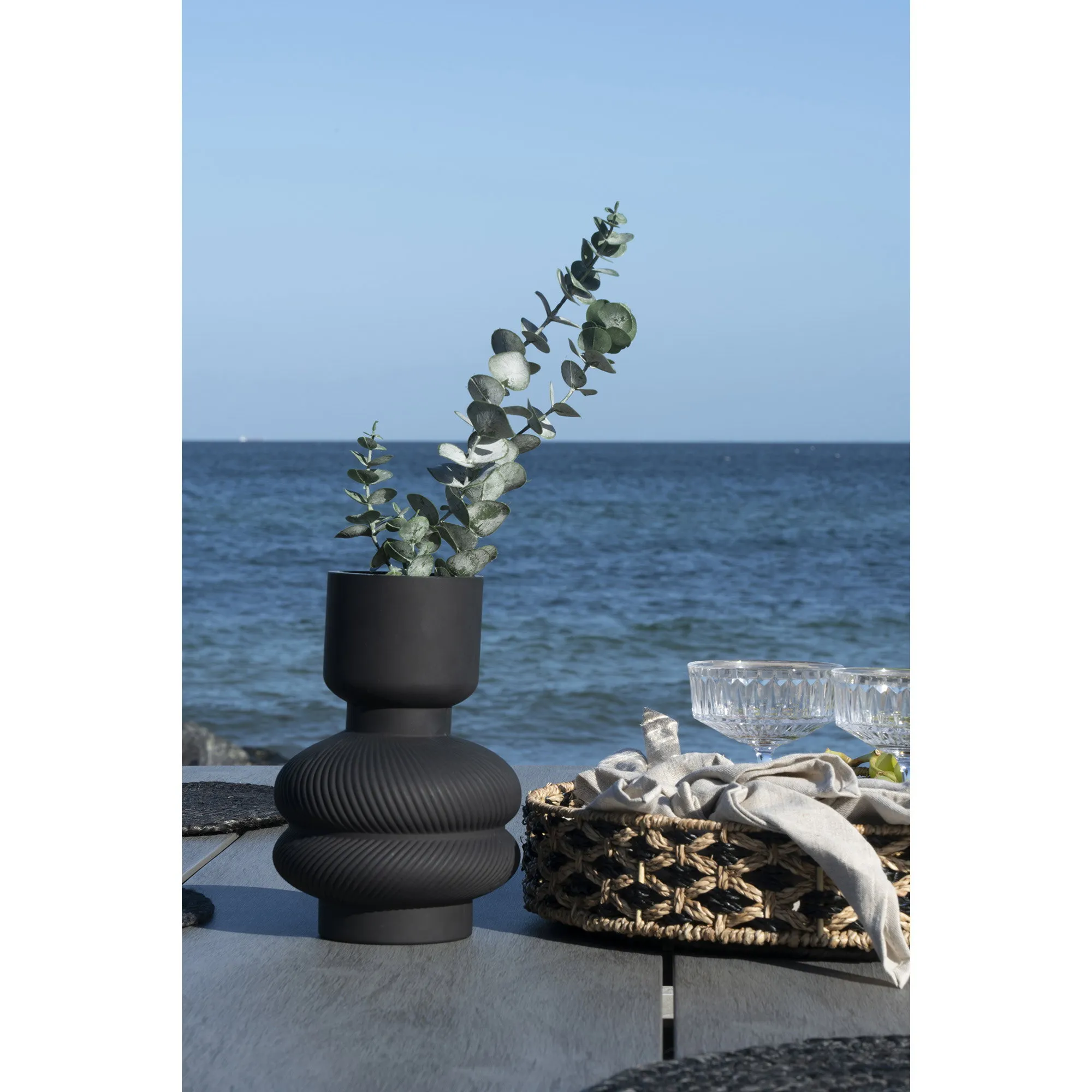 tinkaro Vase Glas Schwarz