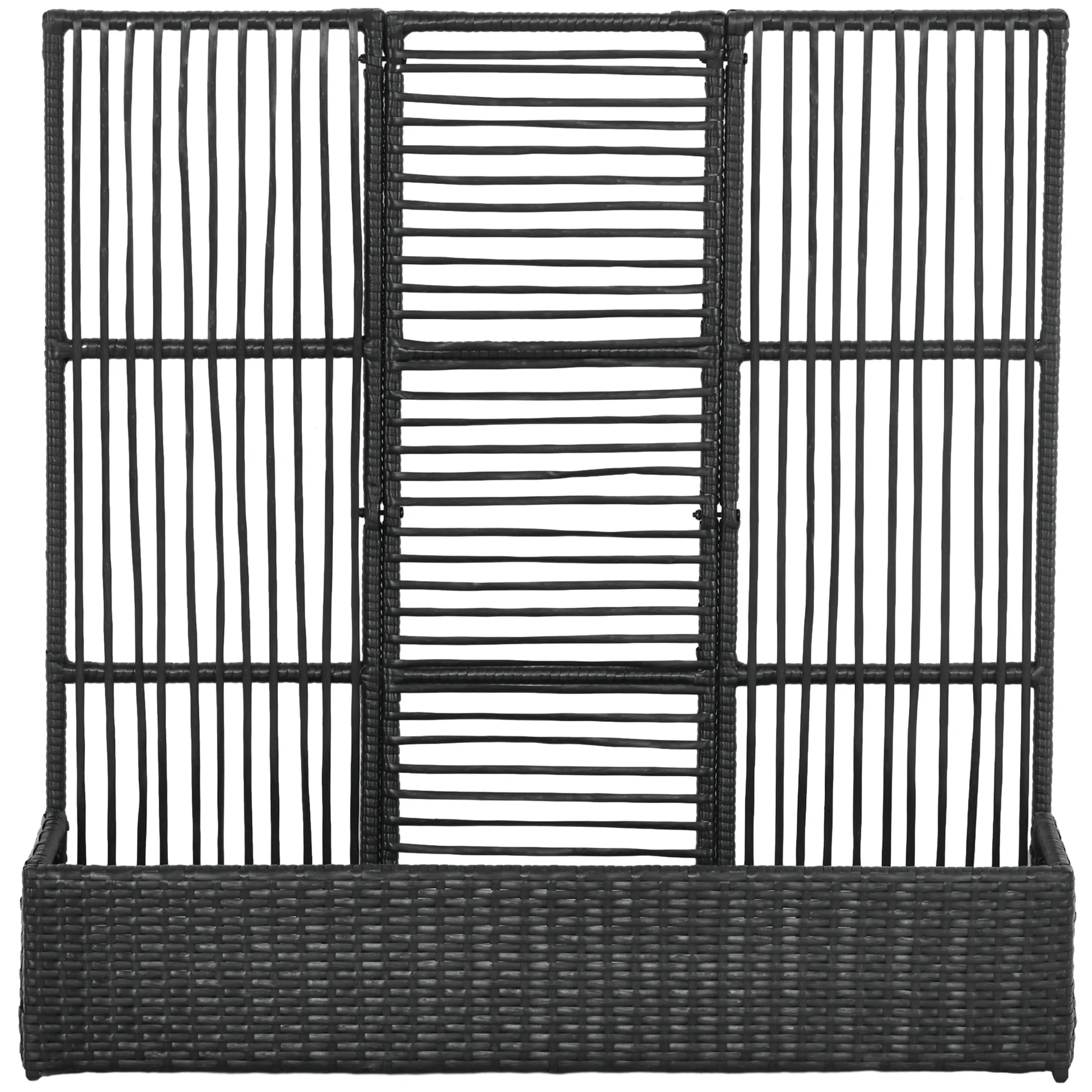 Rechteckiger Blumenkasten mit Gitter 103x103x29 cm Schwarz