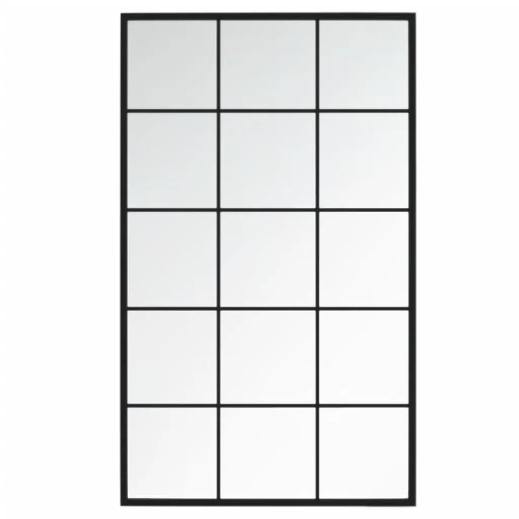2er Set Wandspiegel 100x60 cm Schwarz mit Metallrahmen