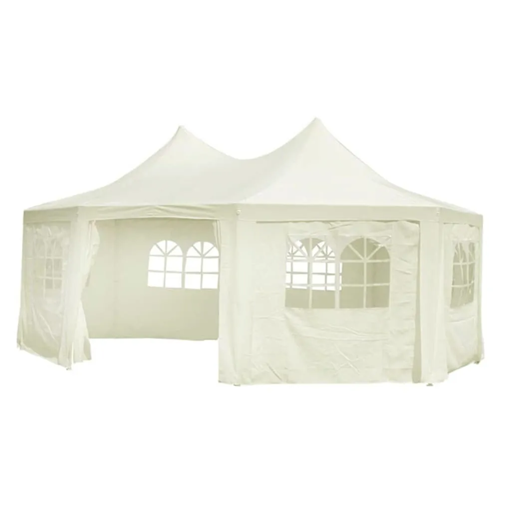 Zeltdach Creme 6 x 4,4 x 3,3 m mit 8 individuell gestalteten Seitenwänden