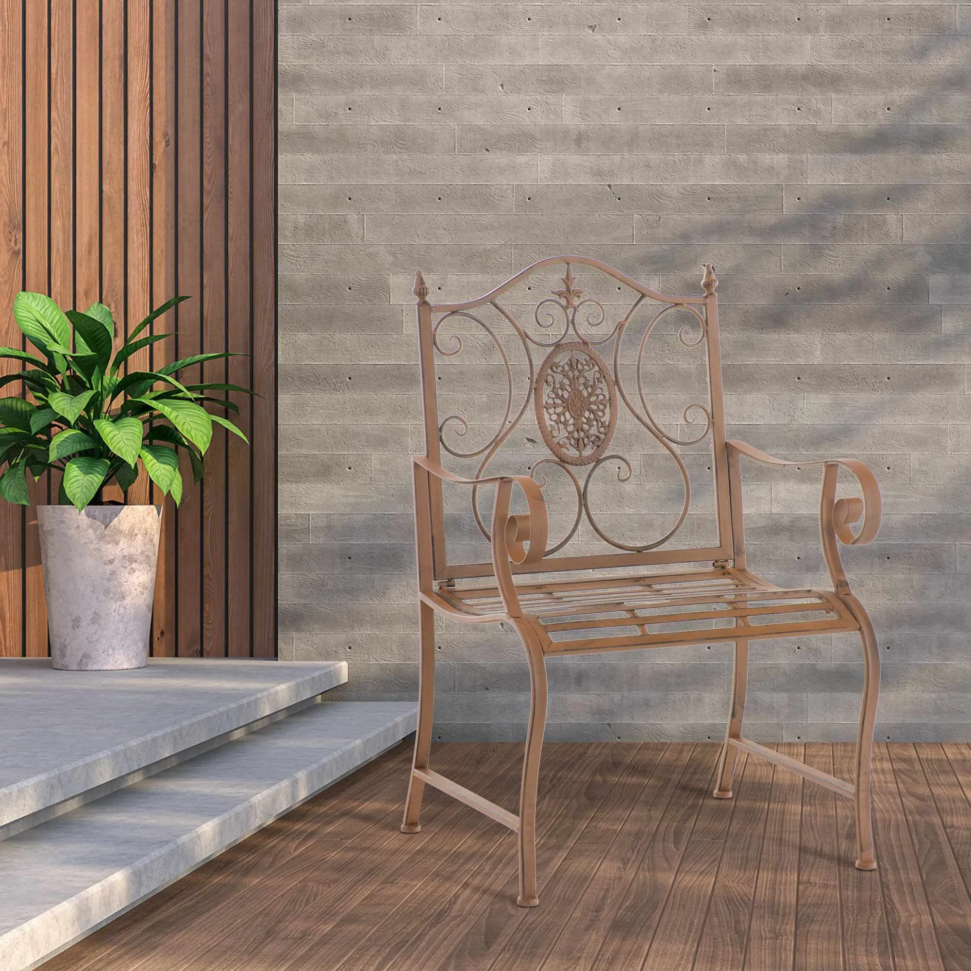 Gartenstühle Punjab 2er Set 94x62x53 cm antik braun