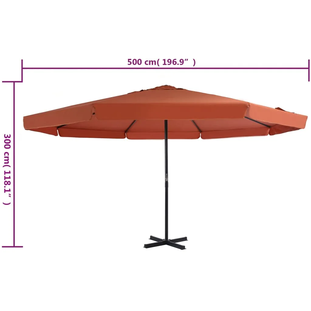 Eleganter Gartenschirm 500x300 cm in Terrakotta-Rot mit Aluminiumgestell