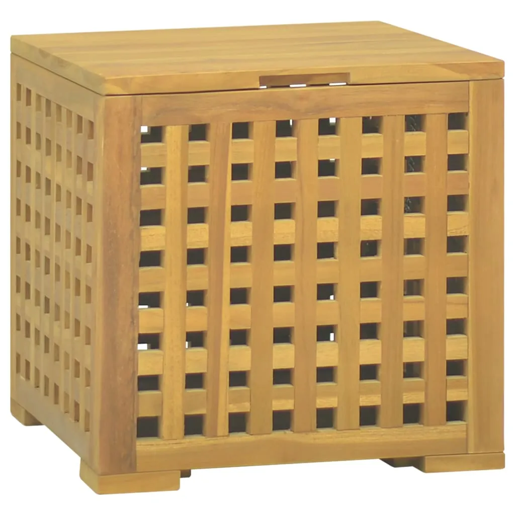Seilbox 40x40x40 cm Massivholz Teak