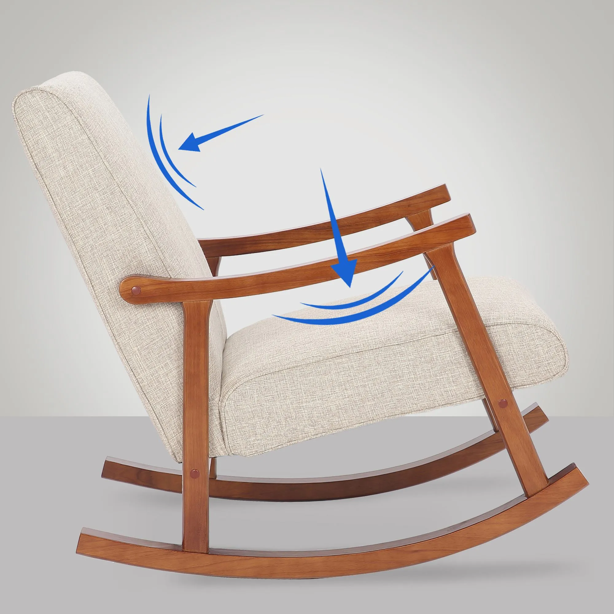 Schaukelstuhl Morelia 82x67x92 cm creme